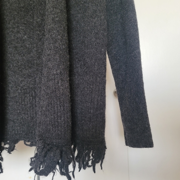 Marina Luna 100% Merino Wool Black Open Cardigan Size Small - Picture 4 of 7